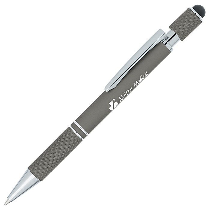 Custom Siena Soft Touch Stylus Metal Spinner Pen
