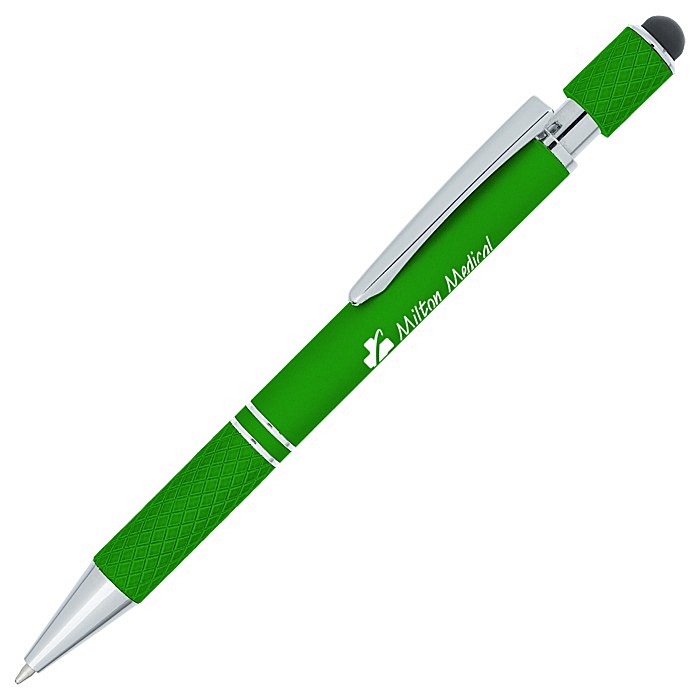 Custom Siena Soft Touch Stylus Metal Spinner Pen