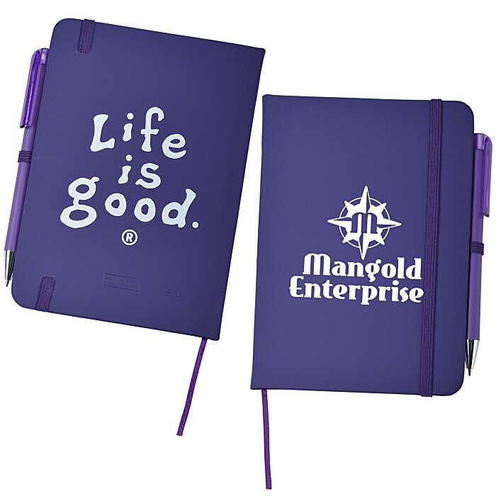 Custom Life is Good TaskRight Afton Notebook with Pen - LIG