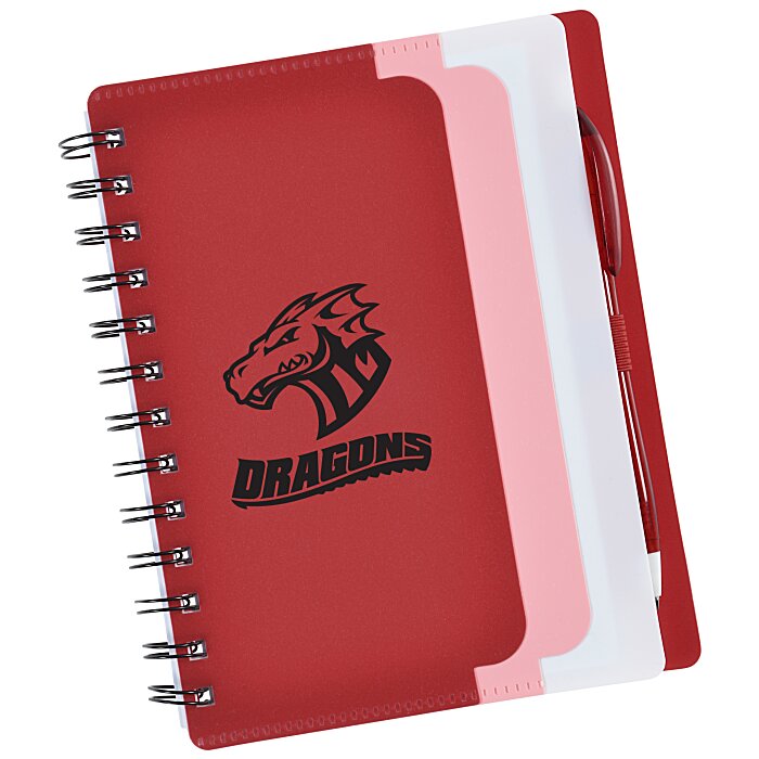 Custom Petal Pocket Spiral Notebook with Pen