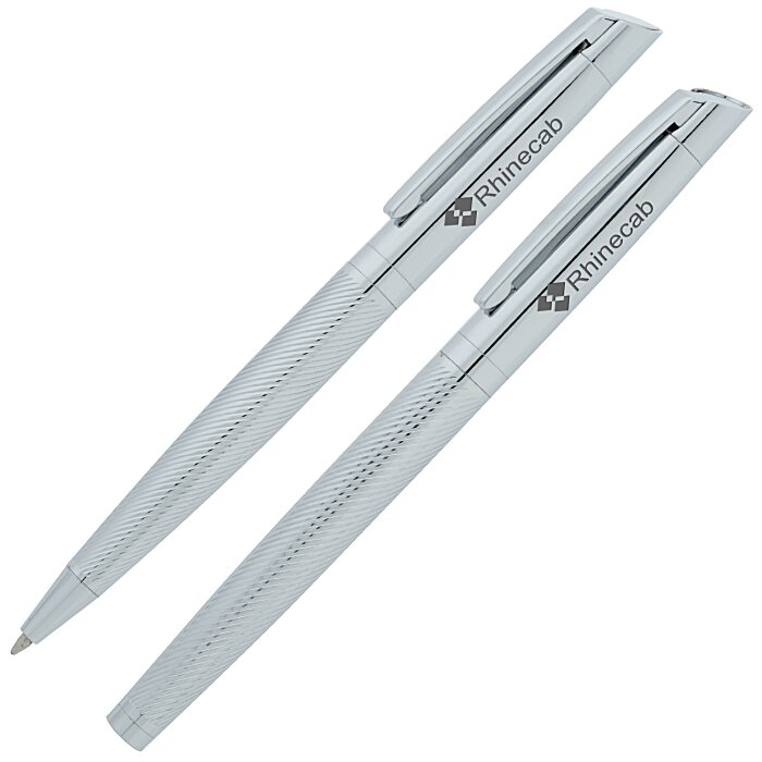 Custom Ridgerton Twist Metal Pen and Rollerball Pen Set