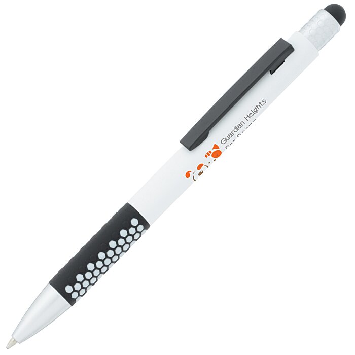 Custom Honeycomb Soft Touch Stylus Metal Pen - Full Colour
