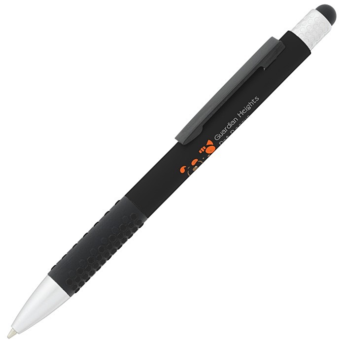Custom Honeycomb Soft Touch Stylus Metal Pen - Full Colour