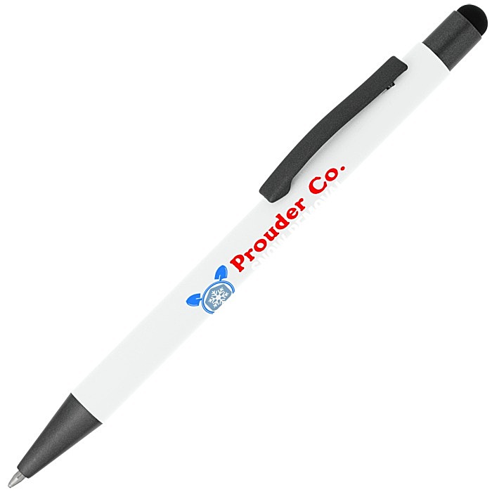 Custom Charleston Soft Touch Stylus Metal Pen - Full Colour
