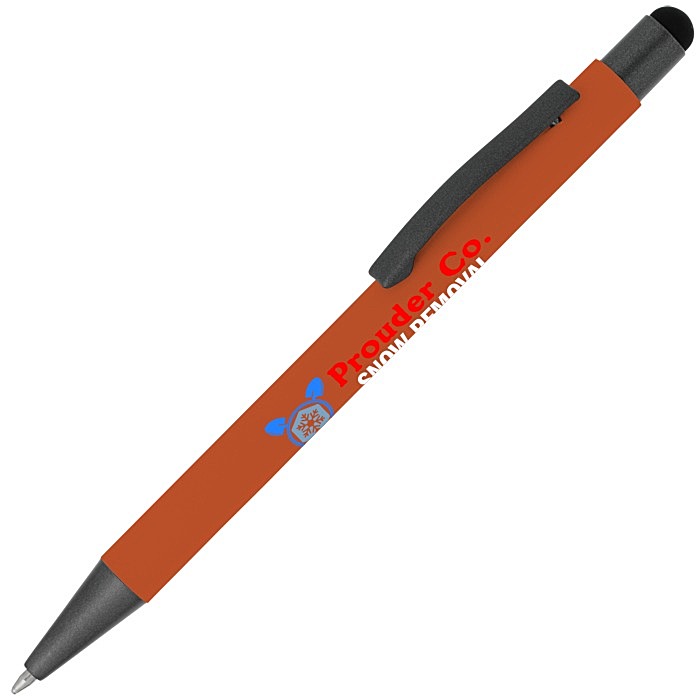 Custom Charleston Soft Touch Stylus Metal Pen - Full Colour