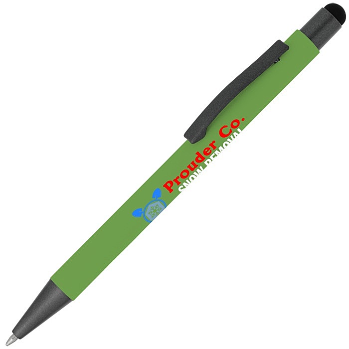 Custom Charleston Soft Touch Stylus Metal Pen - Full Colour