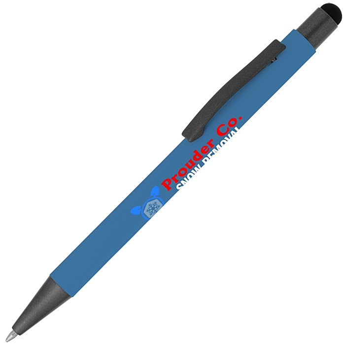 Custom Charleston Soft Touch Stylus Metal Pen - Full Colour