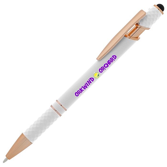 Custom Rita Soft Touch Facet Stylus Metal Pen - Full Colour