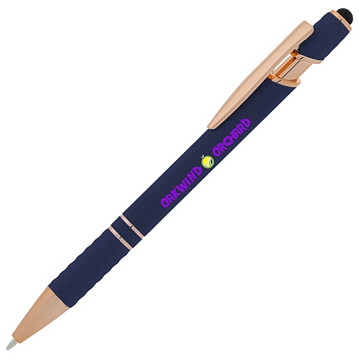 Custom Rita Soft Touch Facet Stylus Metal Pen - Full Colour