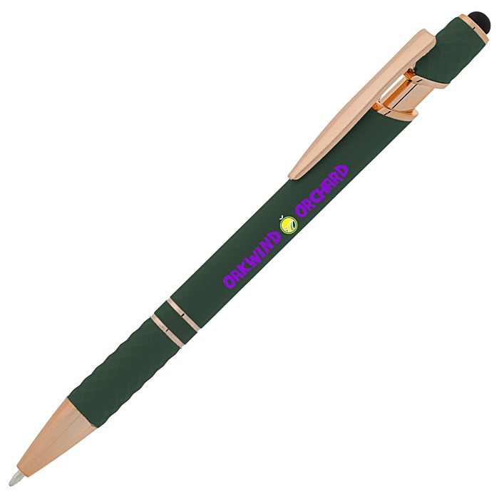 Custom Rita Soft Touch Facet Stylus Metal Pen - Full Colour