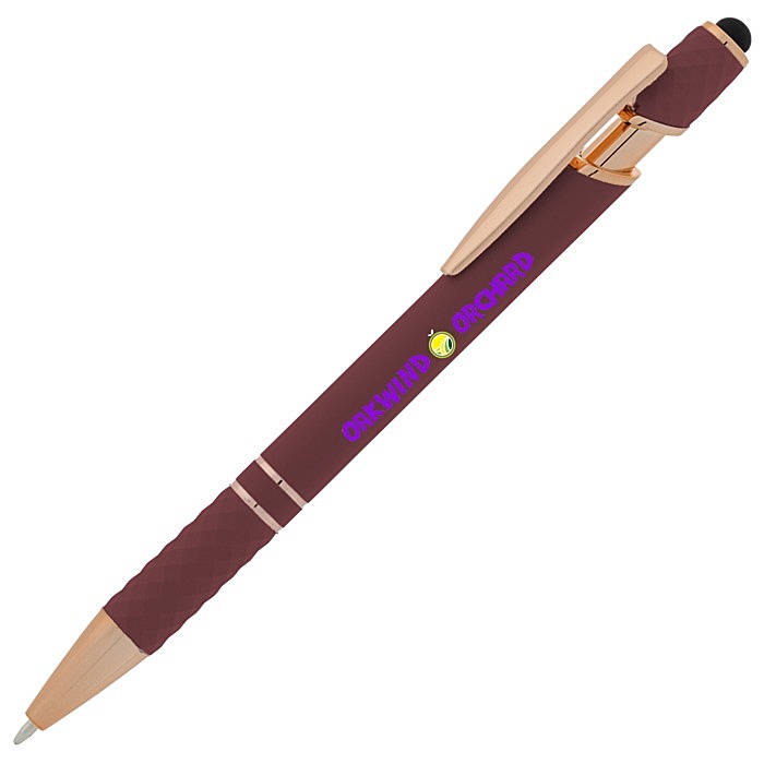 Custom Rita Soft Touch Facet Stylus Metal Pen - Full Colour
