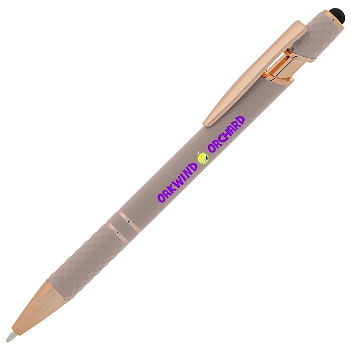 Custom Rita Soft Touch Facet Stylus Metal Pen - Full Colour