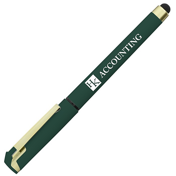 Custom Cali Soft Touch Stylus Gel Pen - Opaque - Matte Gold