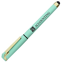 Custom Cali Soft Touch Stylus Gel Pen - Opaque - Matte Gold