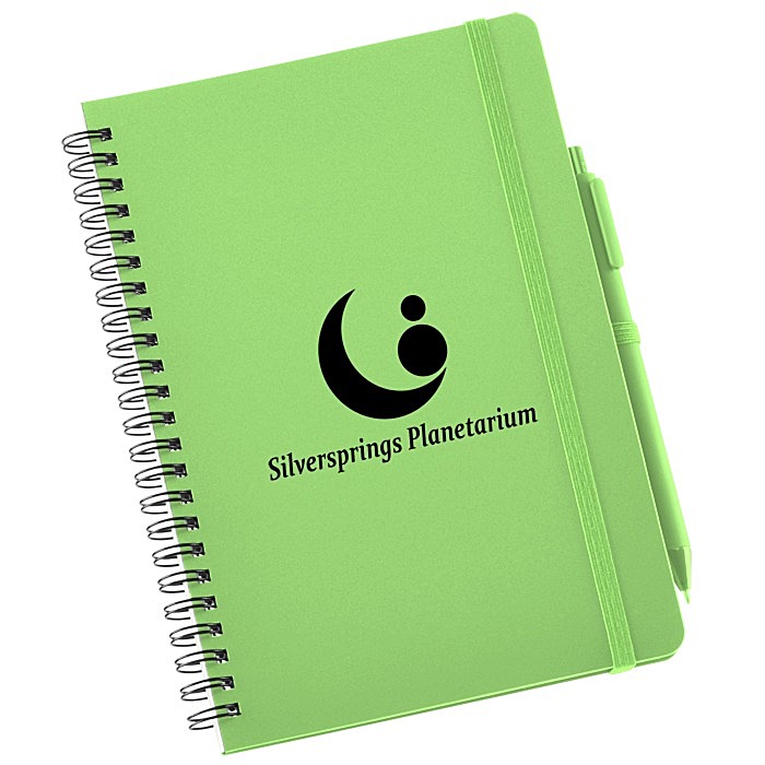 Custom Repreve Our Ocean Freeform Spiral Notebook with Pen