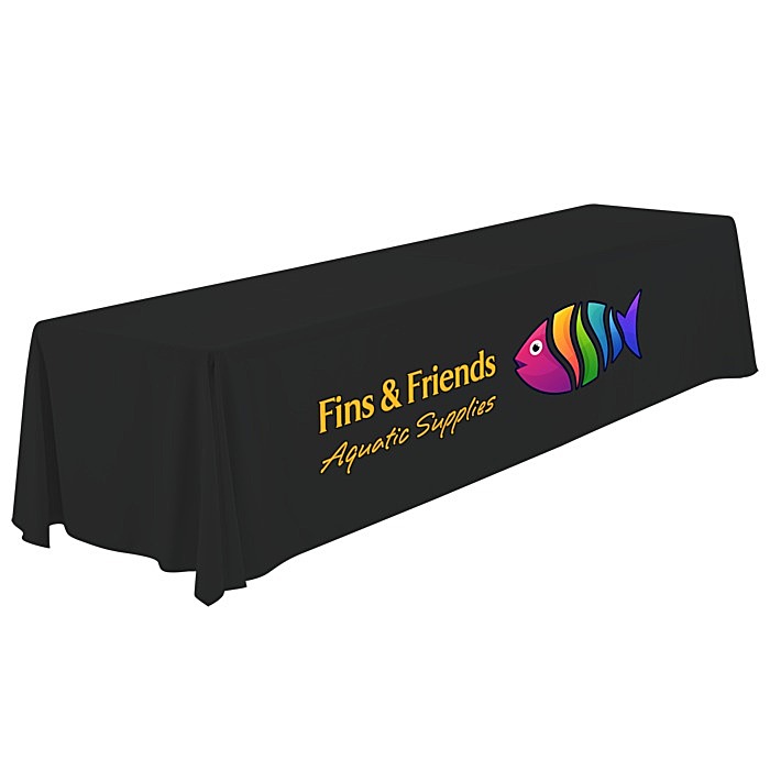 Custom Serged Open-Back Polyester Table Throw - 12 feet