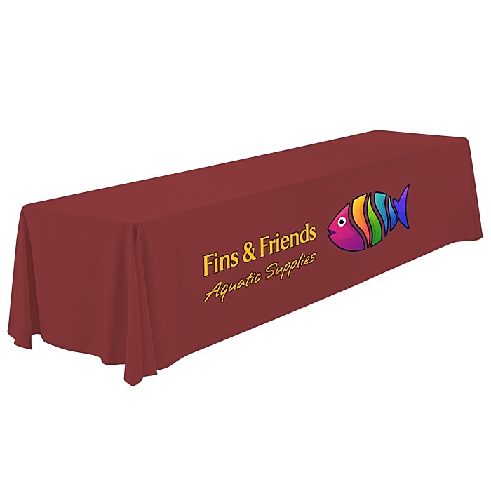Custom Serged Open-Back Polyester Table Throw - 12 feet