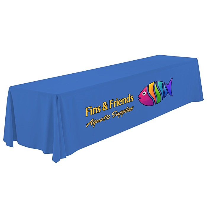 Custom Serged Open-Back Polyester Table Throw - 12 feet
