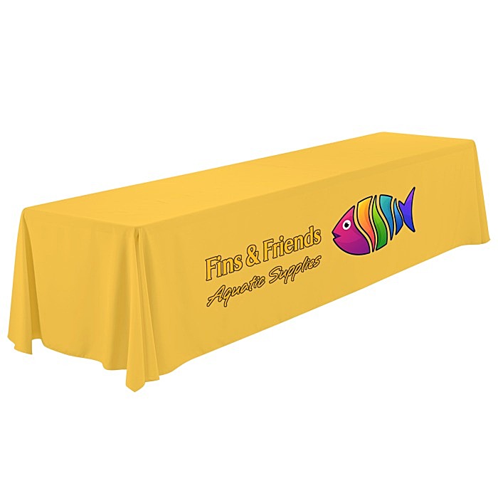 Custom Serged Open-Back Polyester Table Throw - 12 feet