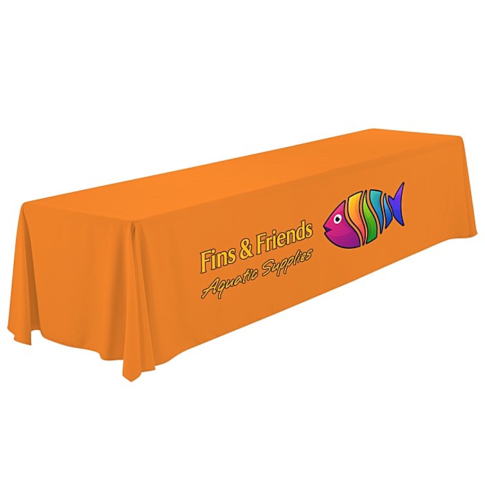 Custom Serged Open-Back Polyester Table Throw - 12 feet