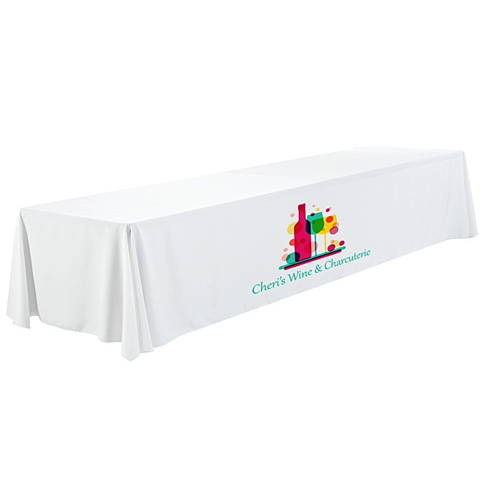 Custom Serged Open-Back Polyester Table Throw - 16 feet