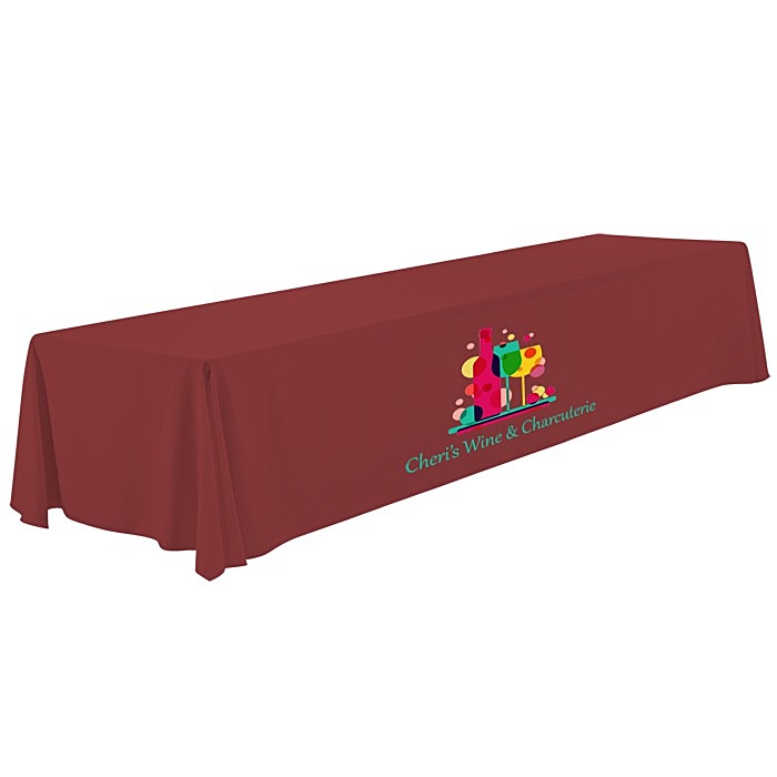 Custom Serged Open-Back Polyester Table Throw - 16 feet