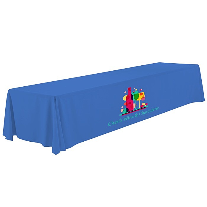 Custom Serged Open-Back Polyester Table Throw - 16 feet