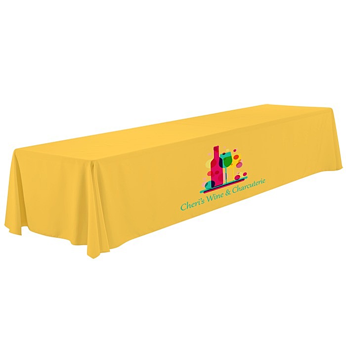 Custom Serged Open-Back Polyester Table Throw - 16 feet