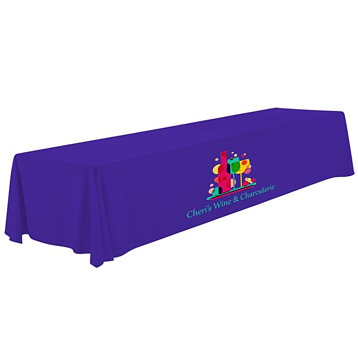 Custom Serged Open-Back Polyester Table Throw - 16 feet