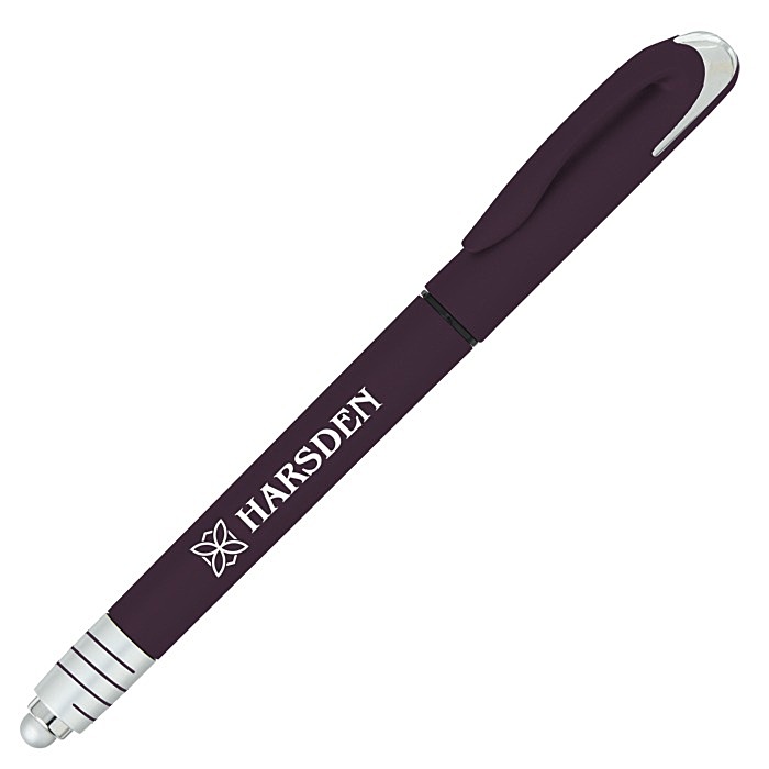 Custom Pacifica Soft Touch Stylus Spinner Gel Pen