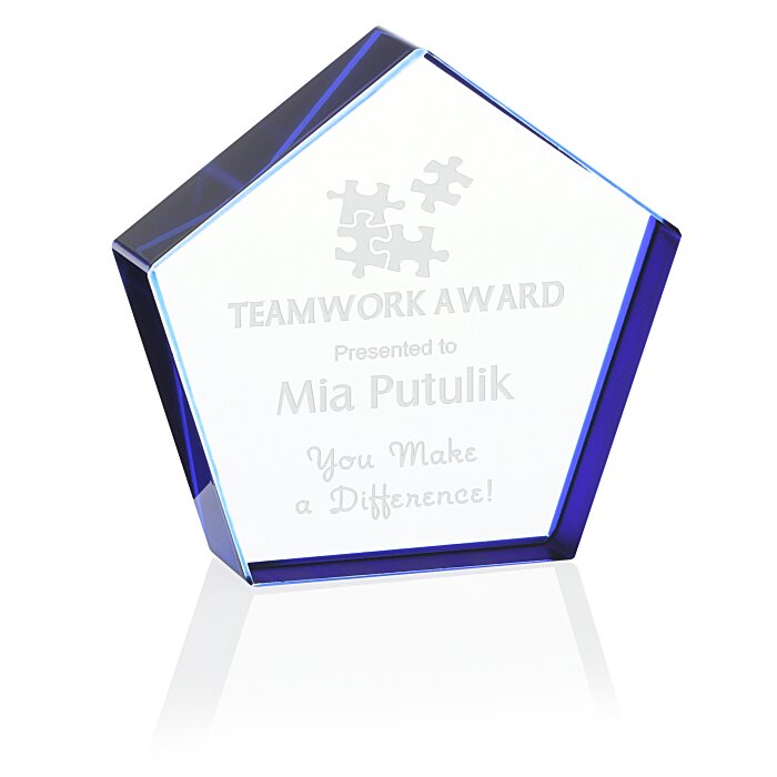 Custom Calgary Pentagon Award - 3 inches