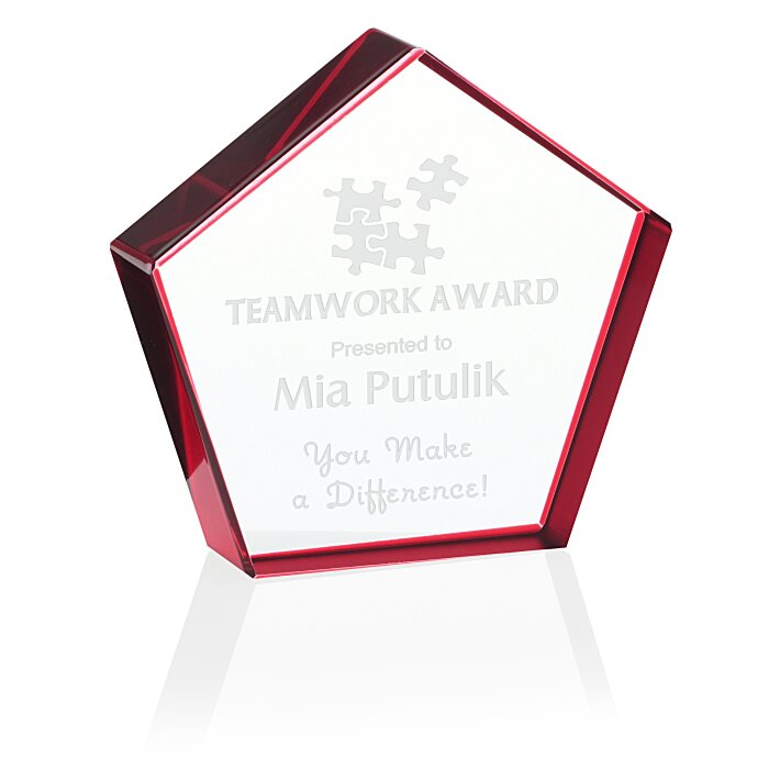 Custom Calgary Pentagon Award - 3 inches
