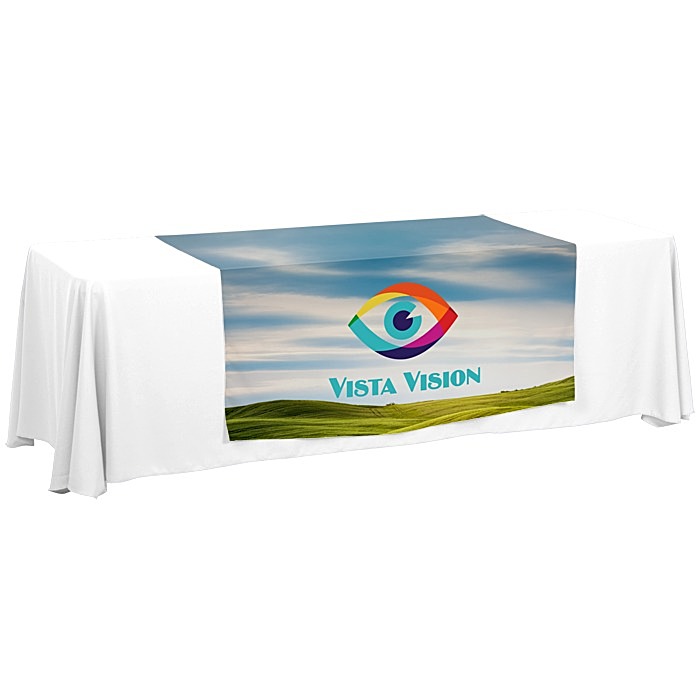 Custom Serged 8-foot Closed-Back Table Throw and Runner Kit - Full Colour