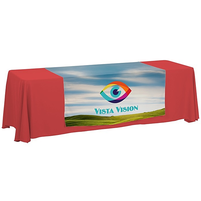 Custom Serged 8-foot Closed-Back Table Throw and Runner Kit - Full Colour