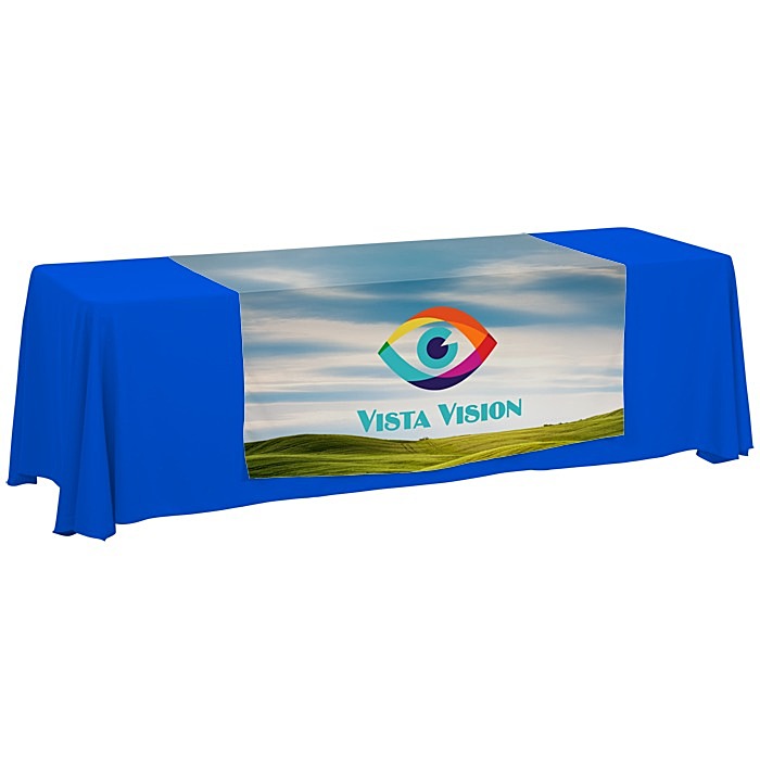 Custom Serged 8-foot Closed-Back Table Throw and Runner Kit - Full Colour
