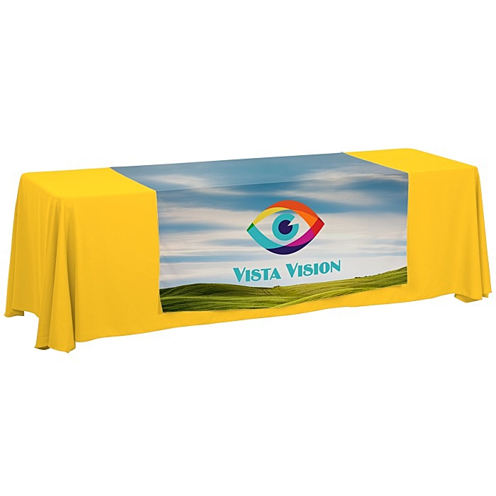 Custom Serged 8-foot Closed-Back Table Throw and Runner Kit - Full Colour
