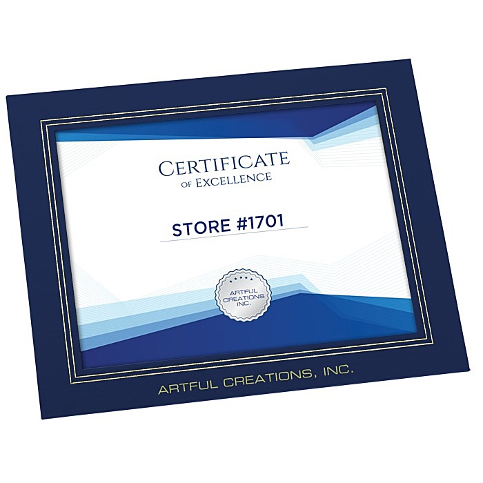 Custom Wrapped Edge Certificate Frame - 8-1/2