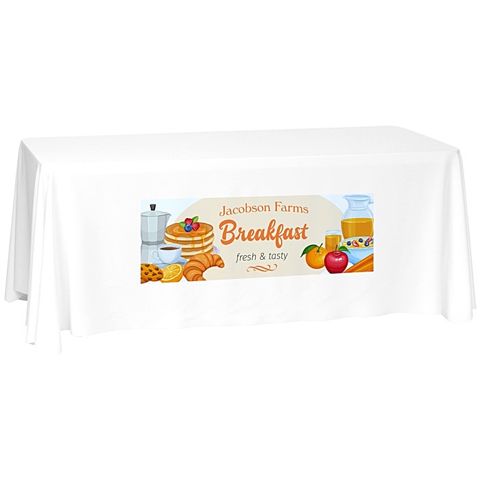 Custom Laser Edge Closed-Back Table Throw - 6 feet
