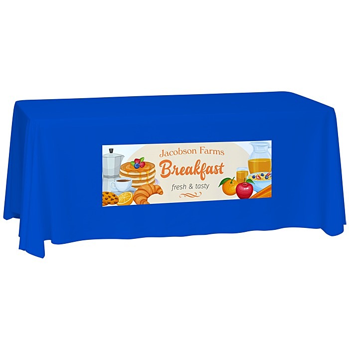 Custom Laser Edge Closed-Back Table Throw - 6 feet
