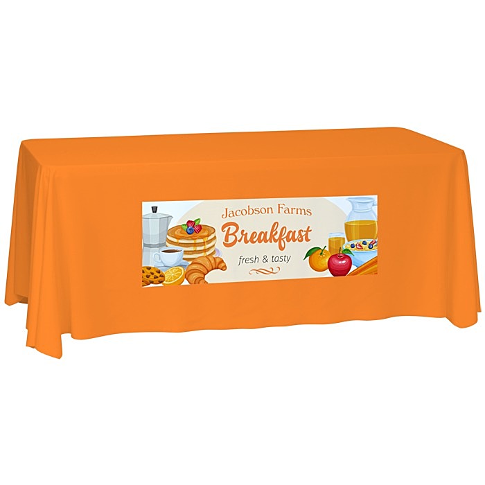 Custom Laser Edge Closed-Back Table Throw - 6 feet
