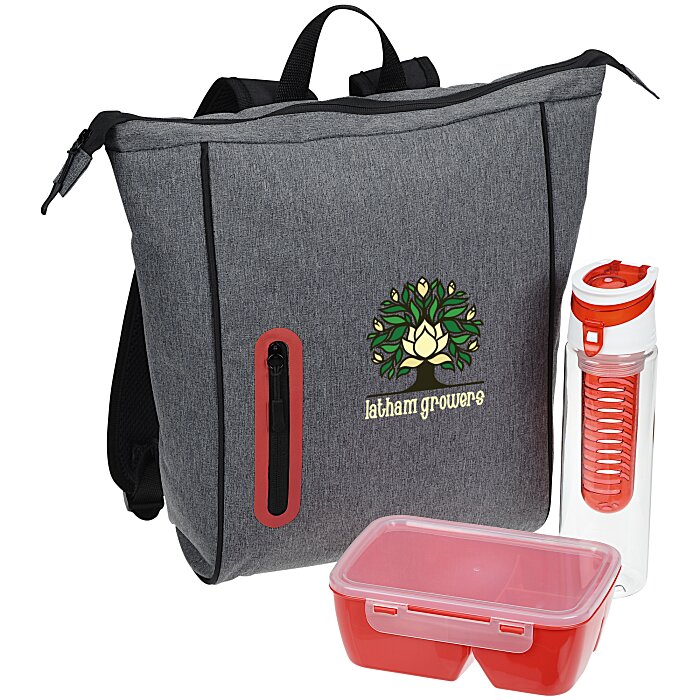 Custom To Go Oval Zipper Lunch Set